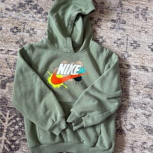 Nike Olive Hoodie with Vibrant Logo
